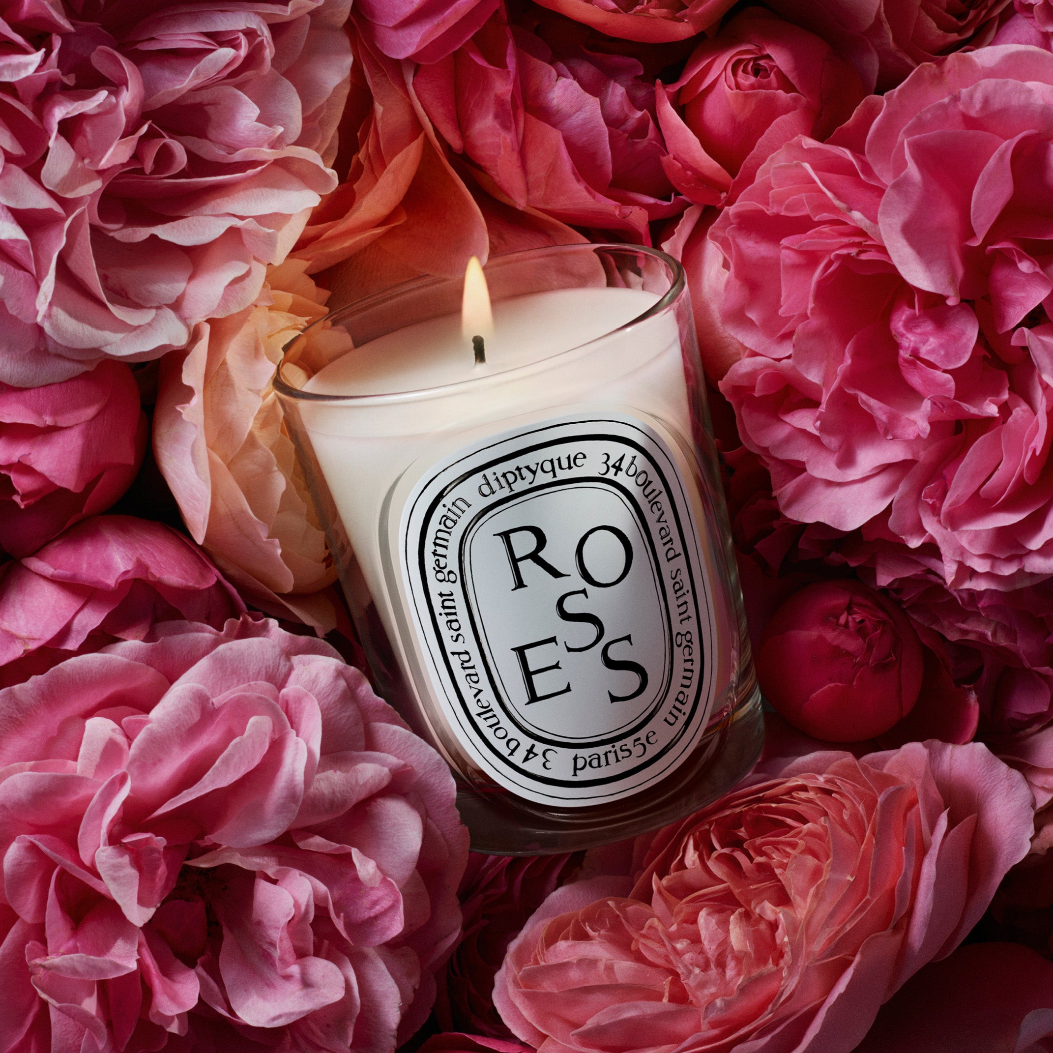 Diptyque Roses Candle 6.5oz | Fresh Rose Petals – ZGO Perfumery